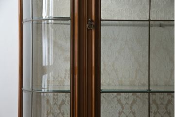 中古　イタリア高級輸入家具　MASETTI(マセッティ)　美しい象嵌入りのキャビネット(収納棚、戸棚、食器棚、カップボード、飾り棚、キュリオケース、店舗什器)(R-076802)