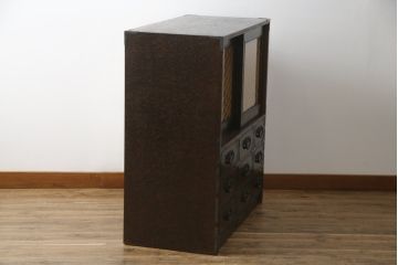 中古　美品!!　特注　オーダー品　三方タモ材玉杢　組子入り　和の空間づくりにおすすめの収納棚(戸棚、水屋箪笥、茶箪笥、サイドボード、サイドキャビネット)(R-076803)