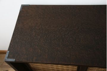 中古　美品!!　特注　オーダー品　三方タモ材玉杢　組子入り　和の空間づくりにおすすめの収納棚(戸棚、水屋箪笥、茶箪笥、サイドボード、サイドキャビネット)(R-076803)