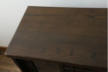 中古　民芸家具　和光　ナラ材　落ち着いた佇まいが魅力的なサイドボード(サイドキャビネット、食器棚、収納棚、戸棚)(R-076804)