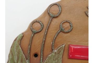 戦前　陶器　レトロな雰囲気がどこか懐かしさを感じる郵便局看板(鏝絵、こてえ、レリーフ、ディスプレイ、郵便マーク)(R-076805)
