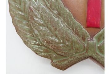 戦前　陶器　レトロな雰囲気がどこか懐かしさを感じる郵便局看板(鏝絵、こてえ、レリーフ、ディスプレイ、郵便マーク)(R-076805)