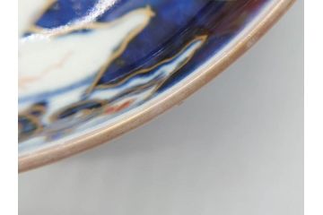 江戸期　古伊万里　富貴長春　染付　鳳凰花図　約12cm　3.8寸　華やかな演出にぴったりの小皿4枚セット(なます皿、和皿、和食器、三寸八分)(R-076806)
