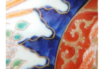 江戸期　古伊万里　富貴長春　染付　鳳凰花図　約12cm　3.8寸　華やかな演出にぴったりの小皿4枚セット(なます皿、和皿、和食器、三寸八分)(R-076806)