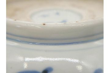 江戸後期　古伊万里　成化年製　微塵唐草文染付　約15cm　5寸　繊細な線描きが見事ななます皿5枚セット(みじんからくさ、中皿、和皿、和食器、五寸)(R-076810)