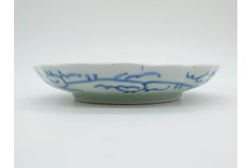 江戸後期　古伊万里　大明成化年製　微塵唐草文染付　約18cm　6寸　繊細な線描きが見事な中皿3枚セット(みじんからくさ、和皿、和食器、六寸)(R-076811)