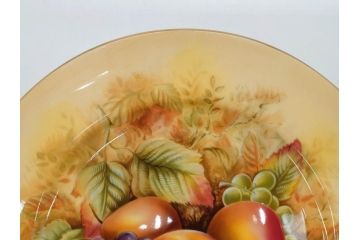 イギリス　EYNSLEY(エインズレイ)　オーチャードゴールド　約21cm　食卓を彩る華やかなプレート4枚セット(スティル・ライフ・フルーツ、洋食器、英国)(R-076814)