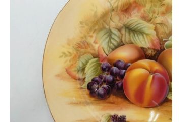 イギリス　EYNSLEY(エインズレイ)　オーチャードゴールド　約21cm　食卓を彩る華やかなプレート4枚セット(スティル・ライフ・フルーツ、洋食器、英国)(R-076814)
