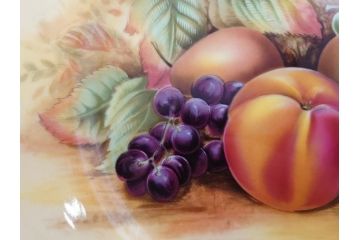 イギリス　EYNSLEY(エインズレイ)　オーチャードゴールド　約21cm　食卓を彩る華やかなプレート4枚セット(スティル・ライフ・フルーツ、洋食器、英国)(R-076814)