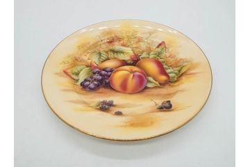 イギリス　EYNSLEY(エインズレイ)　オーチャードゴールド　約21cm　食卓を彩る華やかなプレート4枚セット(スティル・ライフ・フルーツ、洋食器、英国)(R-076814)