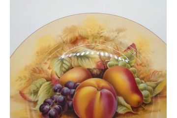 イギリス　EYNSLEY(エインズレイ)　オーチャードゴールド　約21cm　食卓を彩る華やかなプレート4枚セット(スティル・ライフ・フルーツ、洋食器、英国)(R-076814)
