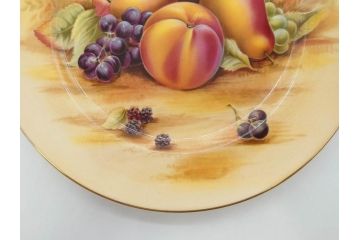 イギリス　EYNSLEY(エインズレイ)　オーチャードゴールド　約21cm　食卓を彩る華やかなプレート4枚セット(スティル・ライフ・フルーツ、洋食器、英国)(R-076814)