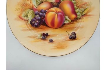 イギリス　EYNSLEY(エインズレイ)　オーチャードゴールド　約21cm　食卓を彩る華やかなプレート4枚セット(スティル・ライフ・フルーツ、洋食器、英国)(R-076814)