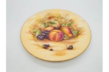 イギリス　EYNSLEY(エインズレイ)　オーチャードゴールド　約21cm　食卓を彩る華やかなプレート4枚セット(スティル・ライフ・フルーツ、洋食器、英国)(R-076814)