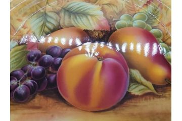イギリス　EYNSLEY(エインズレイ)　オーチャードゴールド　約21cm　食卓を彩る華やかなプレート4枚セット(スティル・ライフ・フルーツ、洋食器、英国)(R-076814)