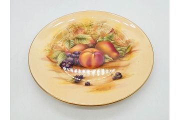 イギリス　EYNSLEY(エインズレイ)　オーチャードゴールド　約16cm　食卓を彩る華やかなプレート5枚セット(スティル・ライフ・フルーツ、洋食器、英国)(R-076815)