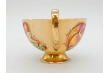 イギリス　EYNSLEY(エインズレイ)　オーチャードゴールド　食卓を彩る華やかなティーカップ&ソーサー5客セット(C&S、スティル・ライフ・フルーツ、洋食器、英国)(R-076816)