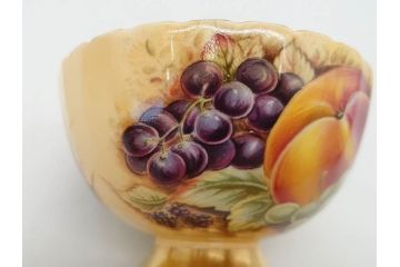 イギリス　EYNSLEY(エインズレイ)　オーチャードゴールド　食卓を彩る華やかなティーカップ&ソーサー5客セット(C&S、スティル・ライフ・フルーツ、洋食器、英国)(R-076816)