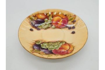 イギリス　EYNSLEY(エインズレイ)　オーチャードゴールド　食卓を彩る華やかなティーカップ&ソーサー5客セット(C&S、スティル・ライフ・フルーツ、洋食器、英国)(R-076816)