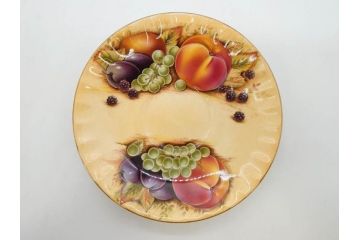 イギリス　EYNSLEY(エインズレイ)　オーチャードゴールド　食卓を彩る華やかなティーカップ&ソーサー5客セット(C&S、スティル・ライフ・フルーツ、洋食器、英国)(R-076816)