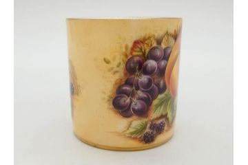 イギリス　EYNSLEY(エインズレイ)　オーチャードゴールド　食卓を彩る華やかなデミタスカップ&ソーサー6客セット(C&S、スティル・ライフ・フルーツ、洋食器、英国)(R-076817)