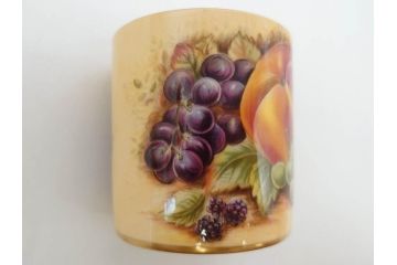 イギリス　EYNSLEY(エインズレイ)　オーチャードゴールド　食卓を彩る華やかなデミタスカップ&ソーサー6客セット(C&S、スティル・ライフ・フルーツ、洋食器、英国)(R-076817)