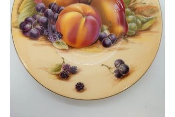 イギリス　EYNSLEY(エインズレイ)　オーチャードゴールド　食卓を彩る華やかなデミタスカップ&ソーサー6客セット(C&S、スティル・ライフ・フルーツ、洋食器、英国)(R-076817)
