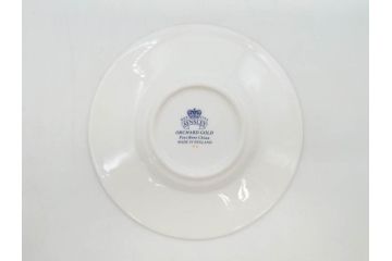 イギリス　EYNSLEY(エインズレイ)　オーチャードゴールド　食卓を彩る華やかなデミタスカップ&ソーサー6客セット(C&S、スティル・ライフ・フルーツ、洋食器、英国)(R-076817)