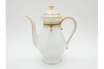 フランス　BERNARDAUD(ベルナルド)　LIMOGES(リモージュ)　 気品あるデザインが目を惹くティーポット&シュガーポット&クリーマー3点セット(ミルクジャー、ミルクポット、ボンボン入れ、洋食器)(R-076818)