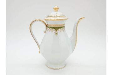 フランス　BERNARDAUD(ベルナルド)　LIMOGES(リモージュ)　 気品あるデザインが目を惹くティーポット&シュガーポット&クリーマー3点セット(ミルクジャー、ミルクポット、ボンボン入れ、洋食器)(R-076818)