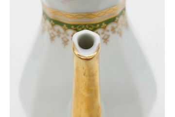フランス　BERNARDAUD(ベルナルド)　LIMOGES(リモージュ)　 気品あるデザインが目を惹くティーポット&シュガーポット&クリーマー3点セット(ミルクジャー、ミルクポット、ボンボン入れ、洋食器)(R-076818)