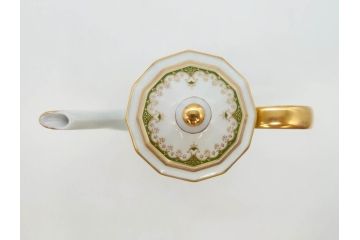 フランス　BERNARDAUD(ベルナルド)　LIMOGES(リモージュ)　 気品あるデザインが目を惹くティーポット&シュガーポット&クリーマー3点セット(ミルクジャー、ミルクポット、ボンボン入れ、洋食器)(R-076818)
