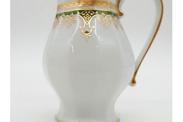 フランス　BERNARDAUD(ベルナルド)　LIMOGES(リモージュ)　 気品あるデザインが目を惹くティーポット&シュガーポット&クリーマー3点セット(ミルクジャー、ミルクポット、ボンボン入れ、洋食器)(R-076818)