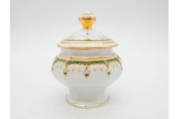 フランス　BERNARDAUD(ベルナルド)　LIMOGES(リモージュ)　 気品あるデザインが目を惹くティーポット&シュガーポット&クリーマー3点セット(ミルクジャー、ミルクポット、ボンボン入れ、洋食器)(R-076818)