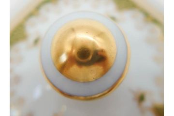 フランス　BERNARDAUD(ベルナルド)　LIMOGES(リモージュ)　 気品あるデザインが目を惹くティーポット&シュガーポット&クリーマー3点セット(ミルクジャー、ミルクポット、ボンボン入れ、洋食器)(R-076818)
