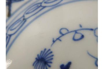 幕末期　古伊万里　輪花型　線描き　草花図　約15cm　4.9寸　手描きのあたたかみが魅力のなます皿2枚セット(中皿、和皿、和食器、四寸九分)(R-076820)