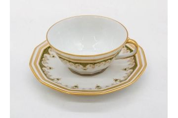 フランス　BERNARDAUD(ベルナルド)　LIMOGES(リモージュ)　気品あるデザインが魅力的なティーカップ&ソーサー8客セット(C&S、洋食器)(R-076821)
