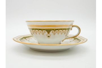 フランス　BERNARDAUD(ベルナルド)　LIMOGES(リモージュ)　気品あるデザインが魅力的なティーカップ&ソーサー8客セット(C&S、洋食器)(R-076821)