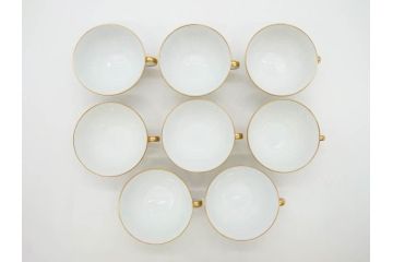 フランス　BERNARDAUD(ベルナルド)　LIMOGES(リモージュ)　気品あるデザインが魅力的なティーカップ&ソーサー8客セット(C&S、洋食器)(R-076821)