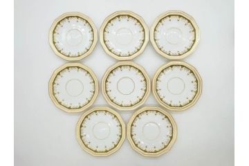 フランス　BERNARDAUD(ベルナルド)　LIMOGES(リモージュ)　気品あるデザインが魅力的なティーカップ&ソーサー8客セット(C&S、洋食器)(R-076821)