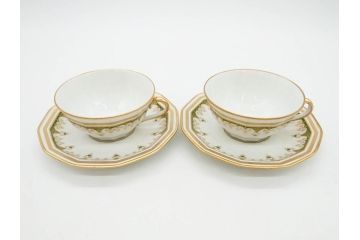フランス　BERNARDAUD(ベルナルド)　LIMOGES(リモージュ)　気品あるデザインが魅力的なティーカップ&ソーサー8客セット(C&S、洋食器)(R-076821)