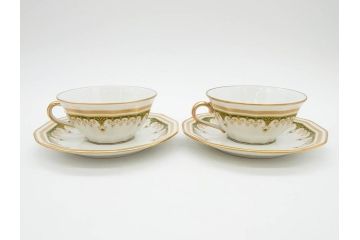 フランス　BERNARDAUD(ベルナルド)　LIMOGES(リモージュ)　気品あるデザインが魅力的なティーカップ&ソーサー8客セット(C&S、洋食器)(R-076821)
