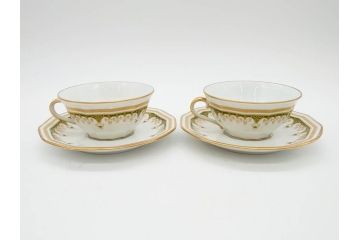 フランス　BERNARDAUD(ベルナルド)　LIMOGES(リモージュ)　気品あるデザインが魅力的なティーカップ&ソーサー8客セット(C&S、洋食器)(R-076821)