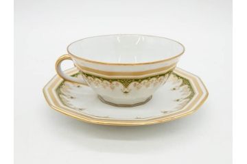 フランス　BERNARDAUD(ベルナルド)　LIMOGES(リモージュ)　気品あるデザインが魅力的なティーカップ&ソーサー8客セット(C&S、洋食器)(R-076821)
