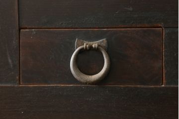 和製アンティーク　シックな雰囲気で重厚感のある六尺京水屋箪笥(水屋箪笥、収納棚、戸棚、キャビネット、食器棚)(R-076834)