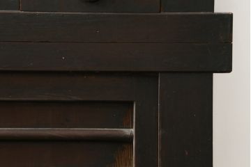 和製アンティーク　シックな雰囲気で重厚感のある六尺京水屋箪笥(水屋箪笥、収納棚、戸棚、キャビネット、食器棚)(R-076834)