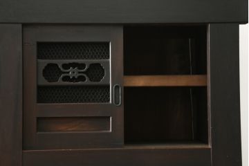 和製アンティーク　シックな雰囲気で重厚感のある京水屋箪笥サイドボード(水屋箪笥、収納棚、戸棚、サイドキャビネット、食器棚)(R-076835)