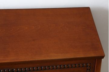 和製ビンテージ　国産　職人手作り　美しい彫刻入りのライティングビューロー(簿記机、ワークデスク、サイドチェスト、在宅用、在宅ワーク用、ヴィンテージ)(R-076845)