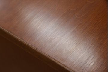 和製ビンテージ　国産　職人手作り　美しい彫刻入りのライティングビューロー(簿記机、ワークデスク、サイドチェスト、在宅用、在宅ワーク用、ヴィンテージ)(R-076845)