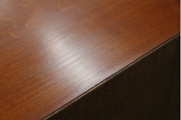 和製ビンテージ　国産　職人手作り　美しい彫刻入りのライティングビューロー(簿記机、ワークデスク、サイドチェスト、在宅用、在宅ワーク用、ヴィンテージ)(R-076845)